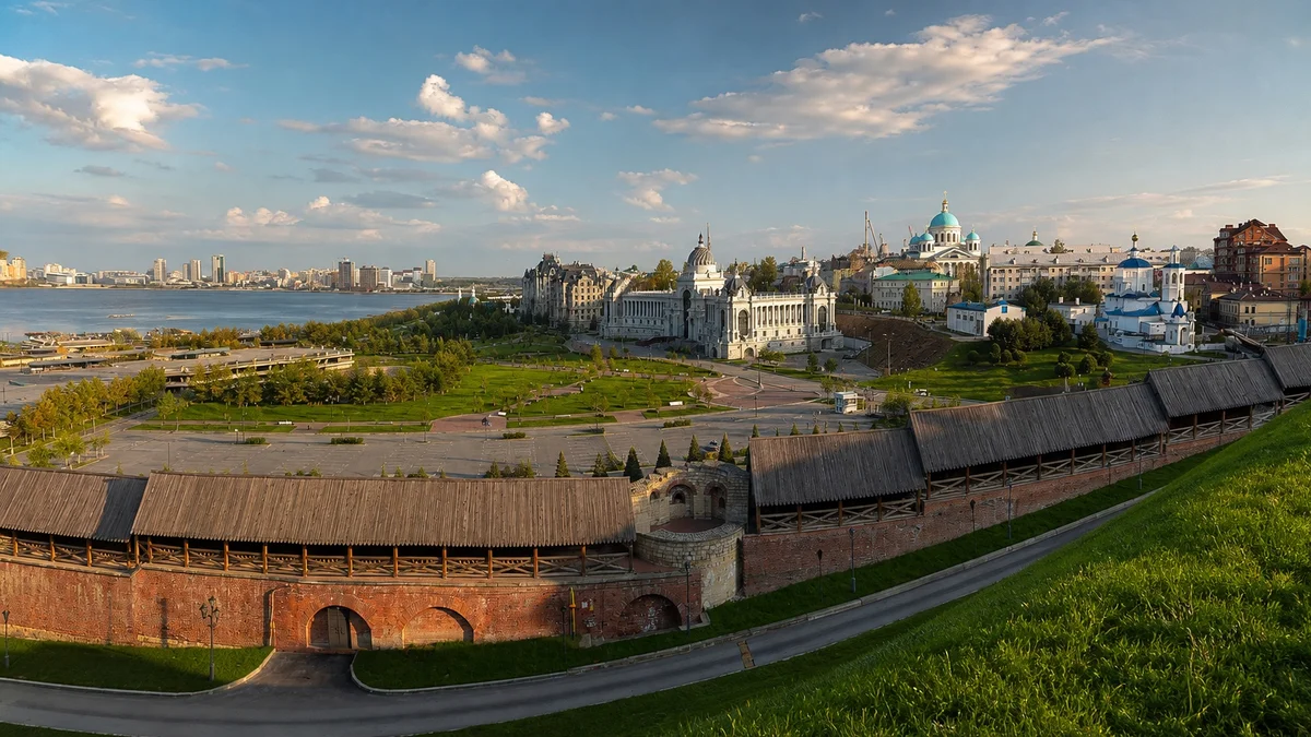 Vakhitovsky District. Photographic enhancement based on the documented real location. Vyacheslav Bukharov, CC BY-SA 4.0, Wikimedia Commons