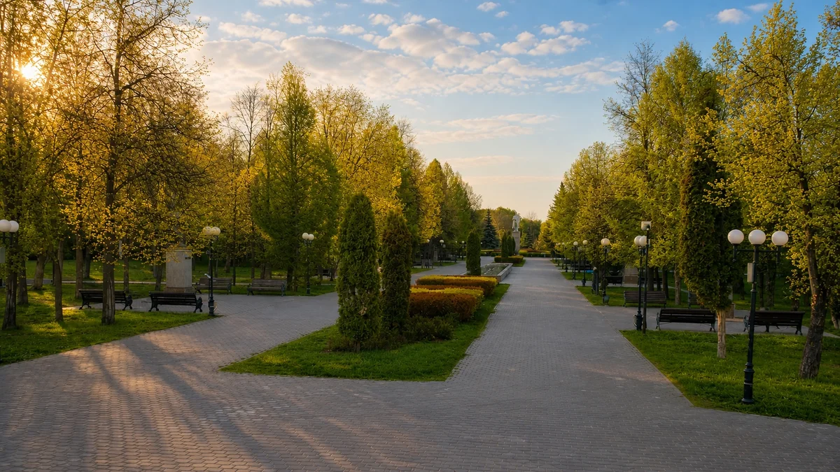 Aviastroitelny District. Photographic enhancement based on the documented real location. Vyacheslav Bukharov, CC BY-SA 4.0, Wikimedia Commons